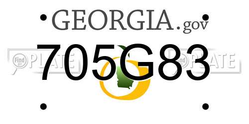705G83 Georgia License Plate
