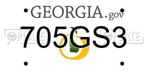 705GS3 Georgia License Plate
