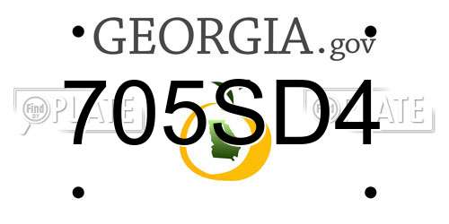 705SD4 Georgia License Plate