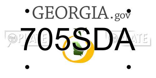 705SDA Georgia License Plate