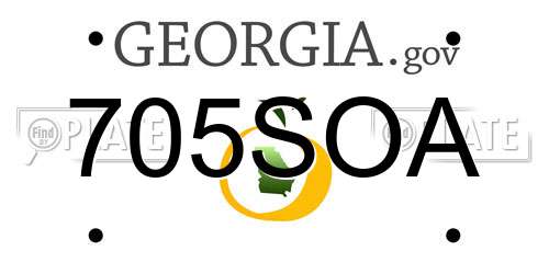 705SOA Georgia License Plate