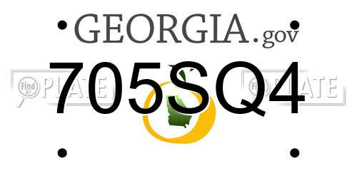 705SQ4 Georgia License Plate