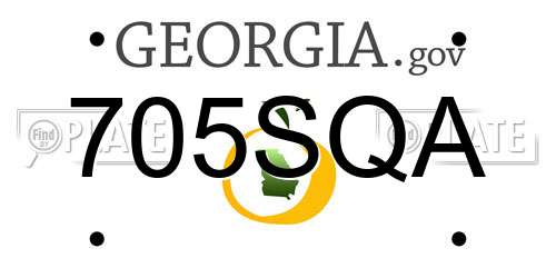 705SQA Georgia License Plate
