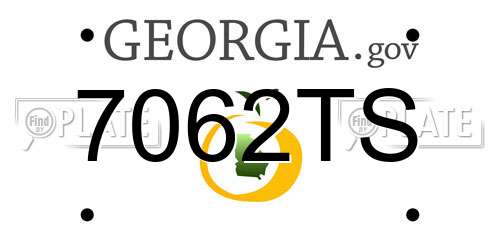7062TS Georgia License Plate