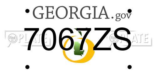 7067ZS Georgia License Plate