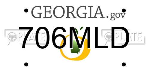 706MLD Georgia License Plate