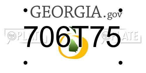 706T75 Georgia License Plate