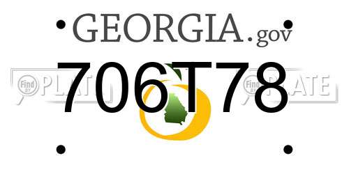 706T78 Georgia License Plate
