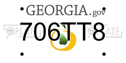 706TT8 Georgia License Plate
