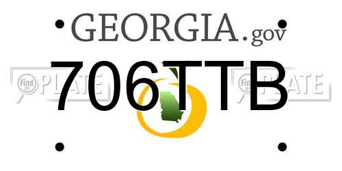 706TTB Georgia License Plate