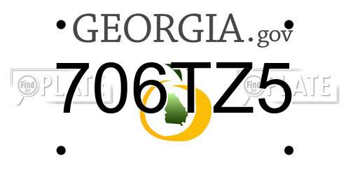 706TZ5 Georgia License Plate