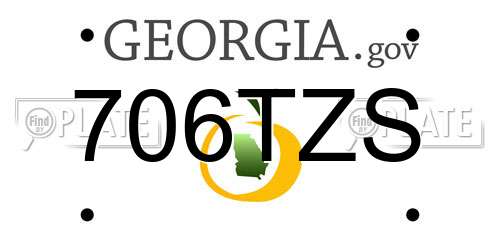 706TZS Georgia License Plate