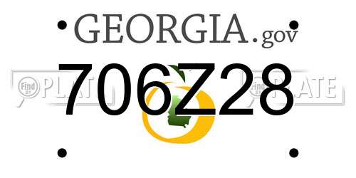 706Z28 Georgia License Plate