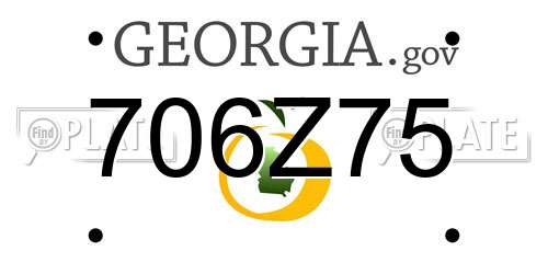 706Z75 Georgia License Plate