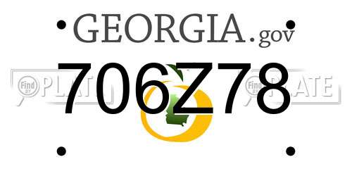 706Z78 Georgia License Plate