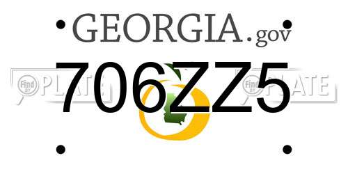 706ZZ5 Georgia License Plate
