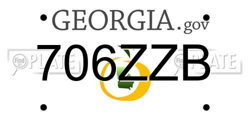 706ZZB Georgia License Plate