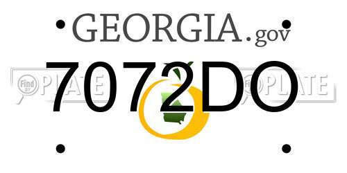 7072DO Georgia License Plate