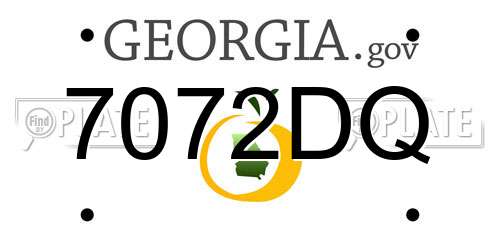7072DQ Georgia License Plate