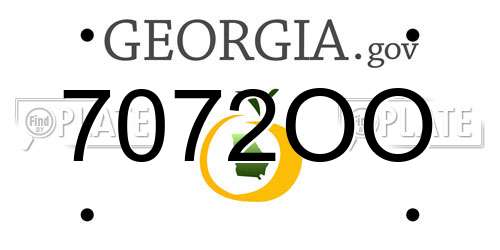 7072OO Georgia License Plate