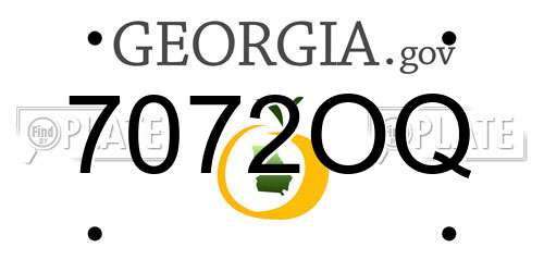 7072OQ Georgia License Plate