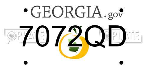 7072QD Georgia License Plate