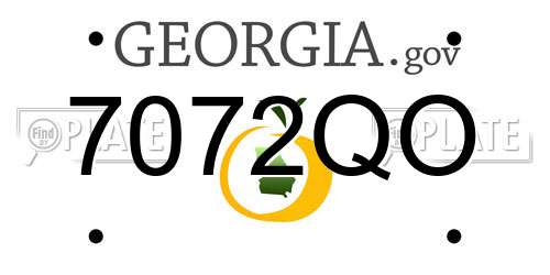 7072QO Georgia License Plate