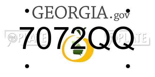 7072QQ Georgia License Plate