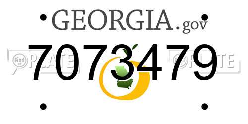7073479 Georgia License Plate