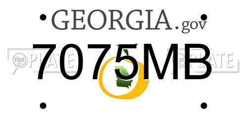 7075MB Georgia License Plate