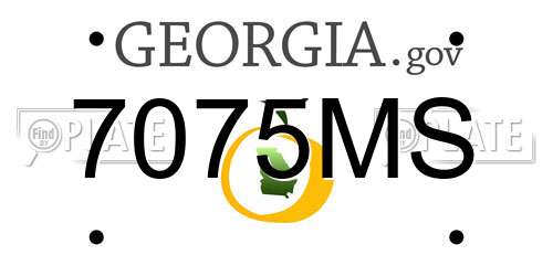 7075MS Georgia License Plate