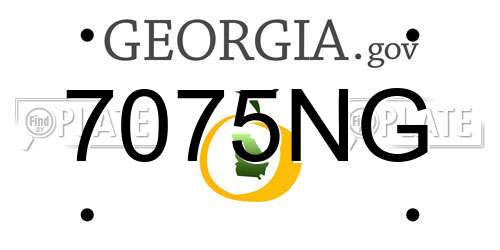 7075NG Georgia License Plate