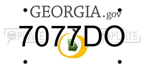 7077DO Georgia License Plate