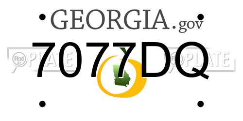 7077DQ Georgia License Plate
