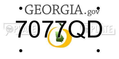 7077QD Georgia License Plate