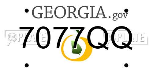 7077QQ Georgia License Plate