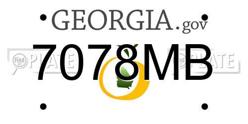 7078MB Georgia License Plate