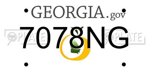 7078NG Georgia License Plate