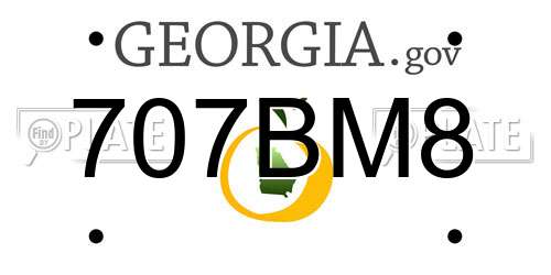 707BM8 Georgia License Plate