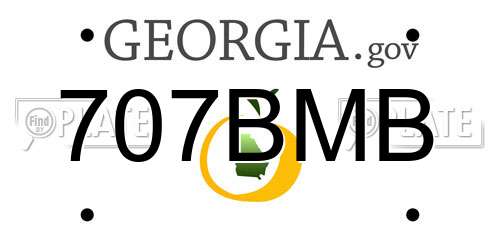 707BMB Georgia License Plate