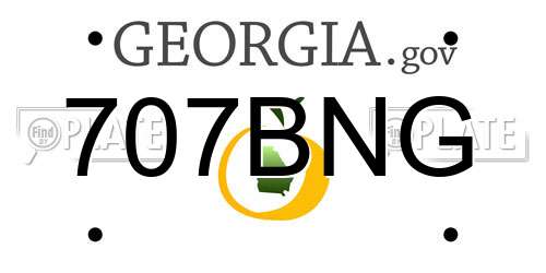 707BNG Georgia License Plate