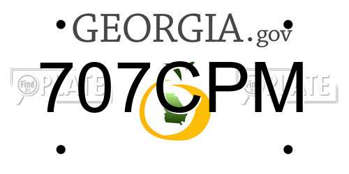 707CPM Georgia License Plate