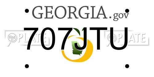 707JTU Georgia License Plate