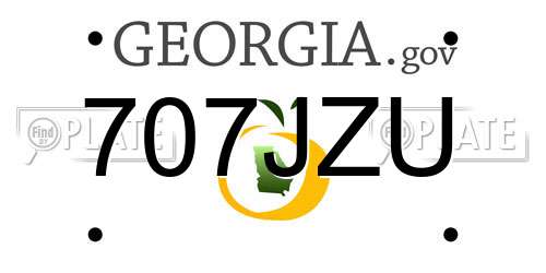 707JZU Georgia License Plate