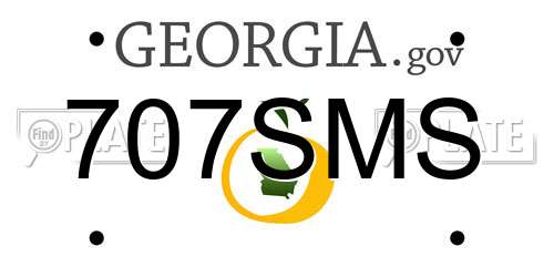 707SMS Georgia License Plate
