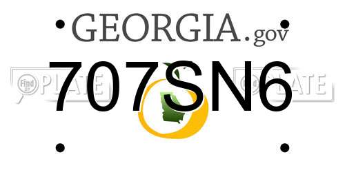 707SN6 Georgia License Plate