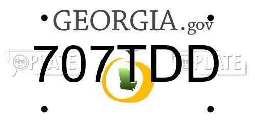 707TDD Georgia License Plate