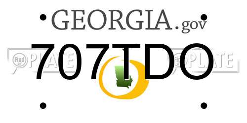 707TDO Georgia License Plate