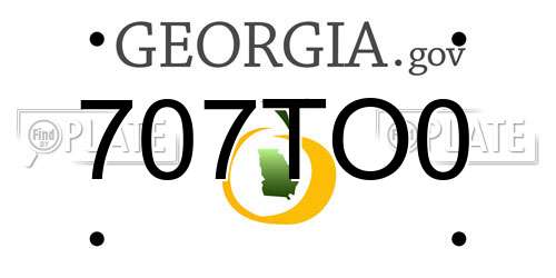 707TO0 Georgia License Plate