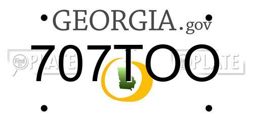 707TOO Georgia License Plate
